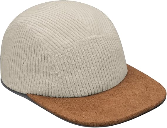 Corduroy Flat Brim Snapback Trucker Hat Adjustable Vintage Cap