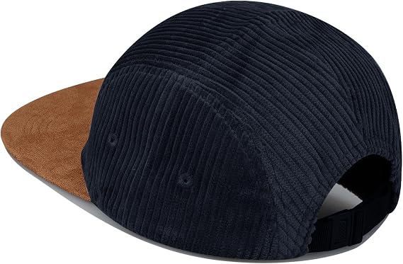 Corduroy Flat Brim Snapback Trucker Hat Adjustable Vintage Cap