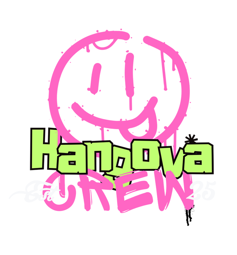 Hangova Crew Smiley Graffiti DIY DTF Sticker