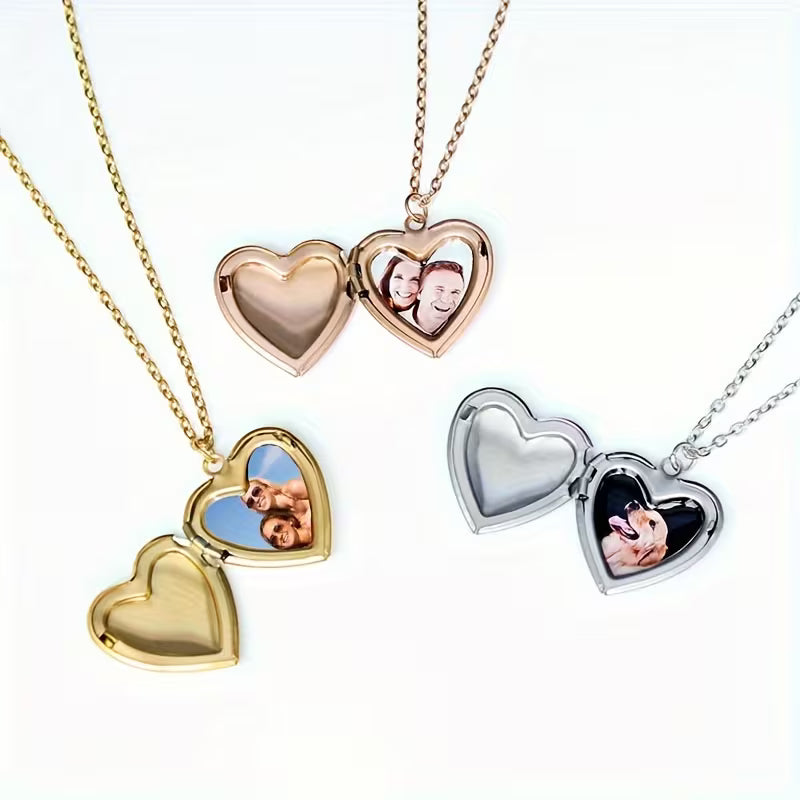 Heart Necklace Silver zink-alloy - custom Printed