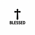 Blessed Jesus Christian sticker decal print-ready design
