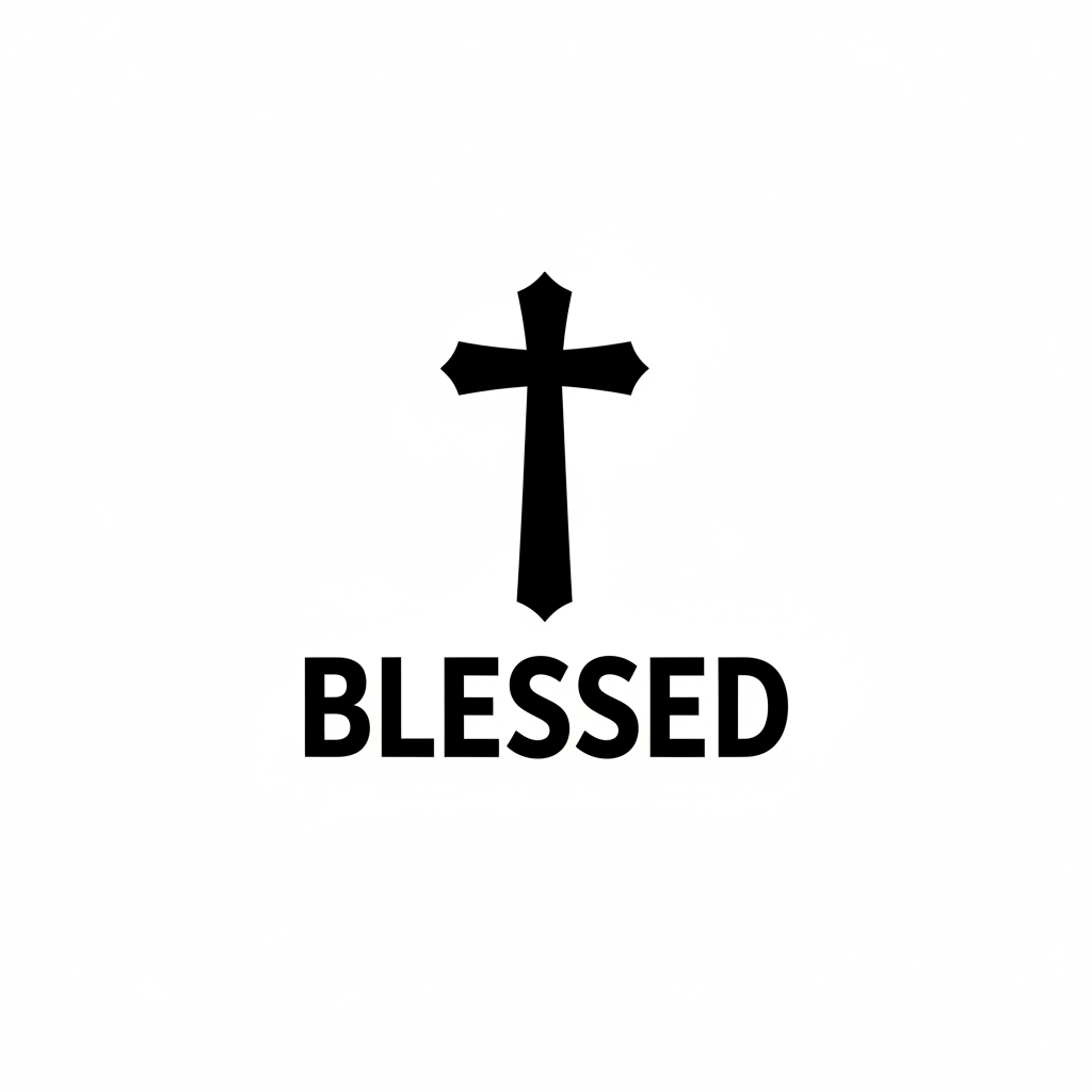 Blessed Jesus Christian sticker decal print-ready design