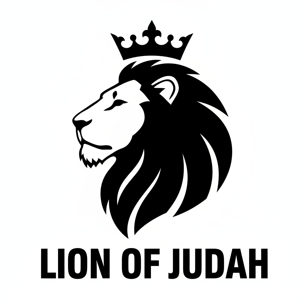 Lion of Judah Christian sticker decal – black on white print-ready design